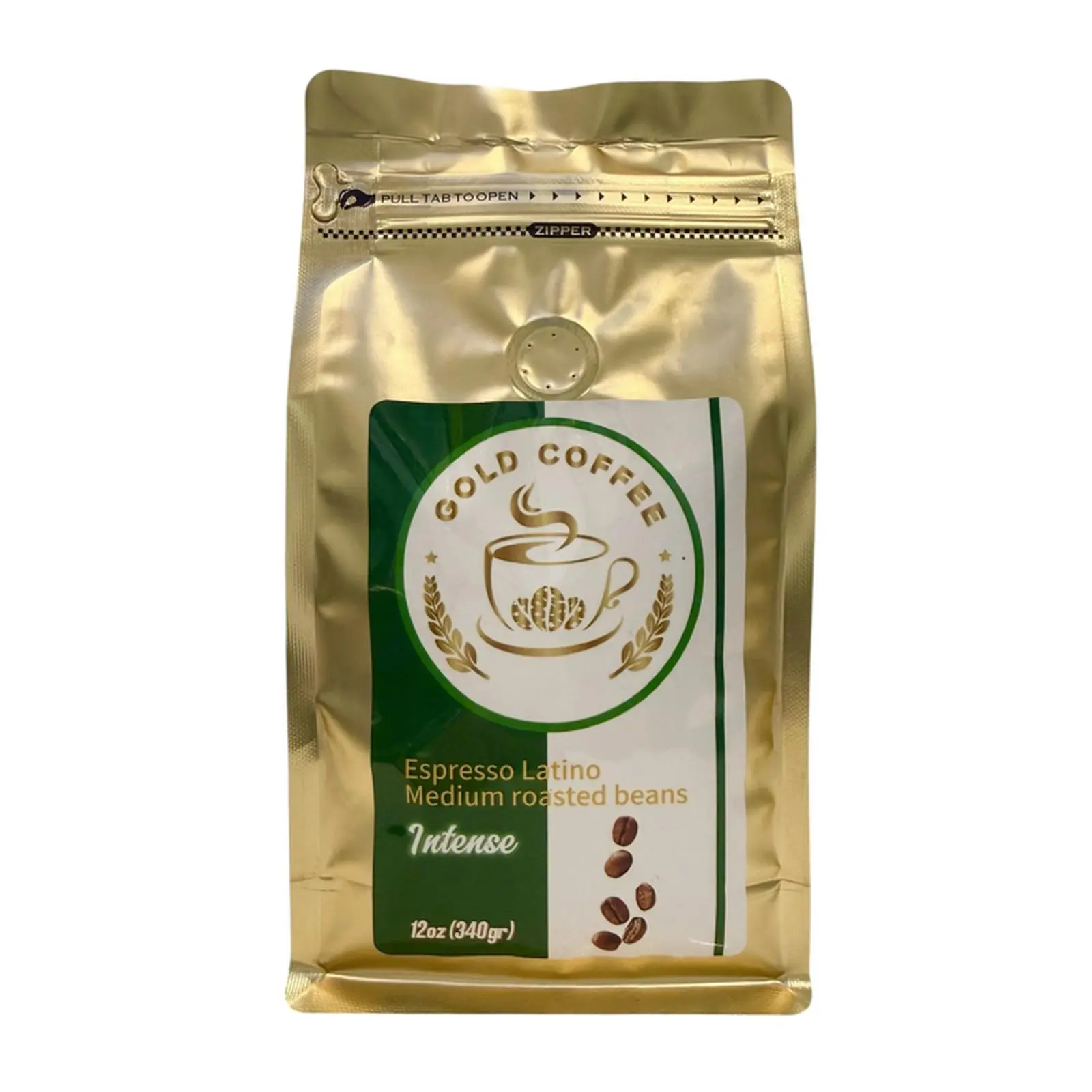 Gold Coffee Espresso Latino Intense Medium Roasted Beans 12oz 340gr Premium Quality