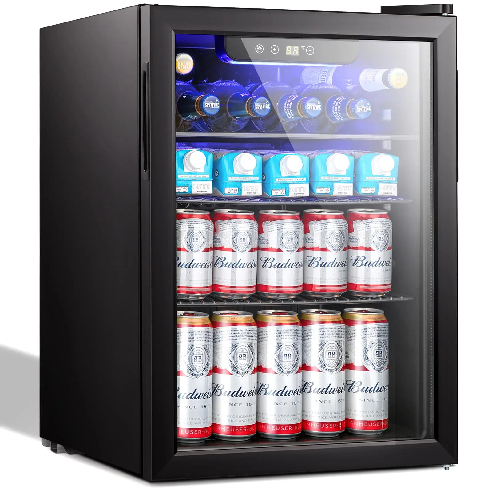 Mini Fridge  Beverage Refrigerator Cooler,2.4Cu.Ft  LED Light and Quite Operation, Wine Fridge with Digital Temperature Display and Adjustable Removable Shelves for Beer Soda Wine,back to school,back to school haul