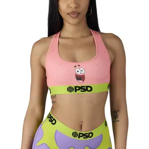 PSD Women's SpongeBob SquarePants Racerback Sports Bras - Comfortable, Breathable, Ultra-light Fabric
