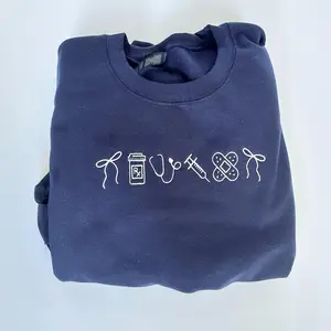 Nurse Icons Embroidered Sweatshirt, Nursing Crewneck, Medical Worker Gift, Nurse Appreciation Gift