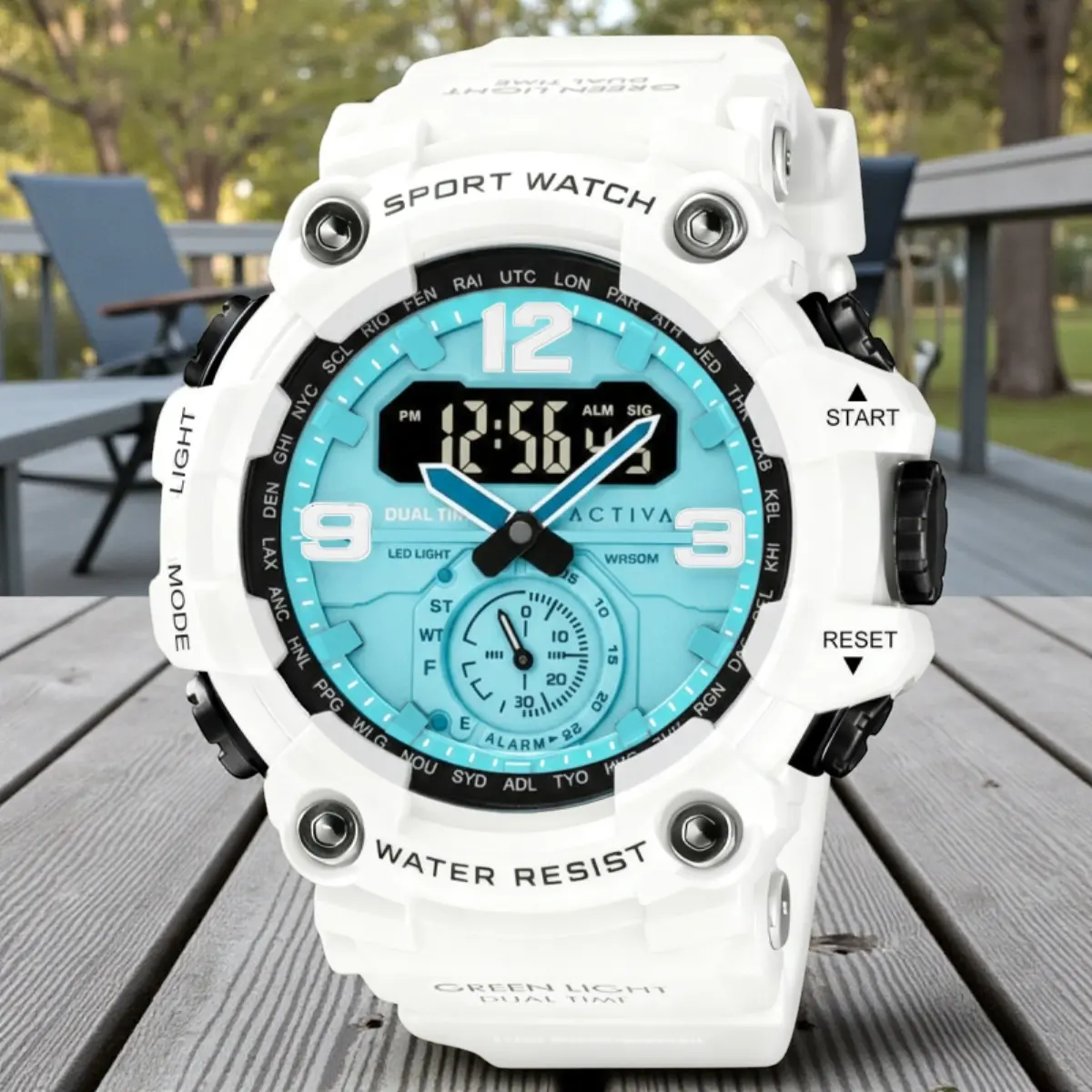Invicta Activa Vextron Men's 52mm Sports Watch with Multi-Dials, Silicone Strap with Buckle Clasp, Backed by 3 Years Warranty, Dual Time, Alloy, Hardlex Glass, Digital Watches, Sporty Wristwatch, Quartz, Dual Functionality Wrist Watches