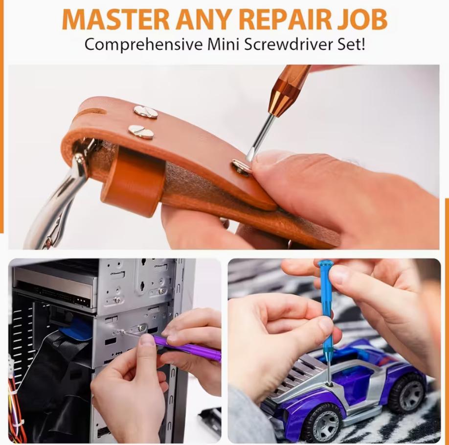 6PC Magnetic Mini Screwdriver Set Flathead & PhillipsPrecision Tools for Electronics, Watches, Eyeglasses &Computers |Cool Gadgets & Perfect Gifts for Men Christmas2024 Must-Have Repair Kit