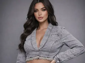 Dripping Rhinestones Crop (Jacket Only)