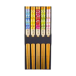 Japanese Cherry Blossom Bamboo Chopsticks Set - 5 Pairs Reusable Dining Utensils for Family Japanese Cherry Blossom Bamboo Chopsticks Set - 5 Pairs Reusable Dining Utensils for Family