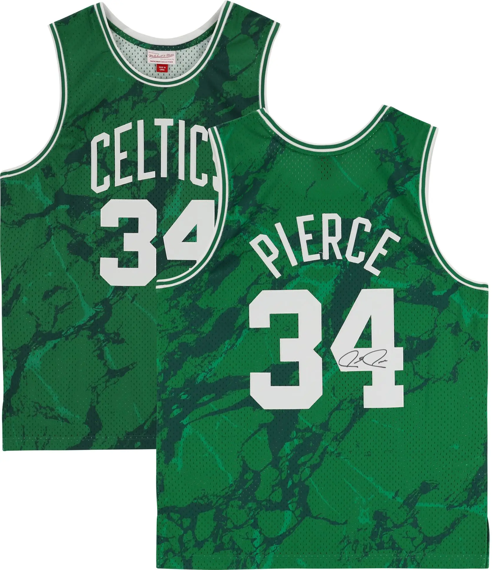 Paul Pierce Boston Celtics Autographed Green Mitchell & Ness 2007-2008 Marble Swingman Jersey - Fanatics Authentic Certified