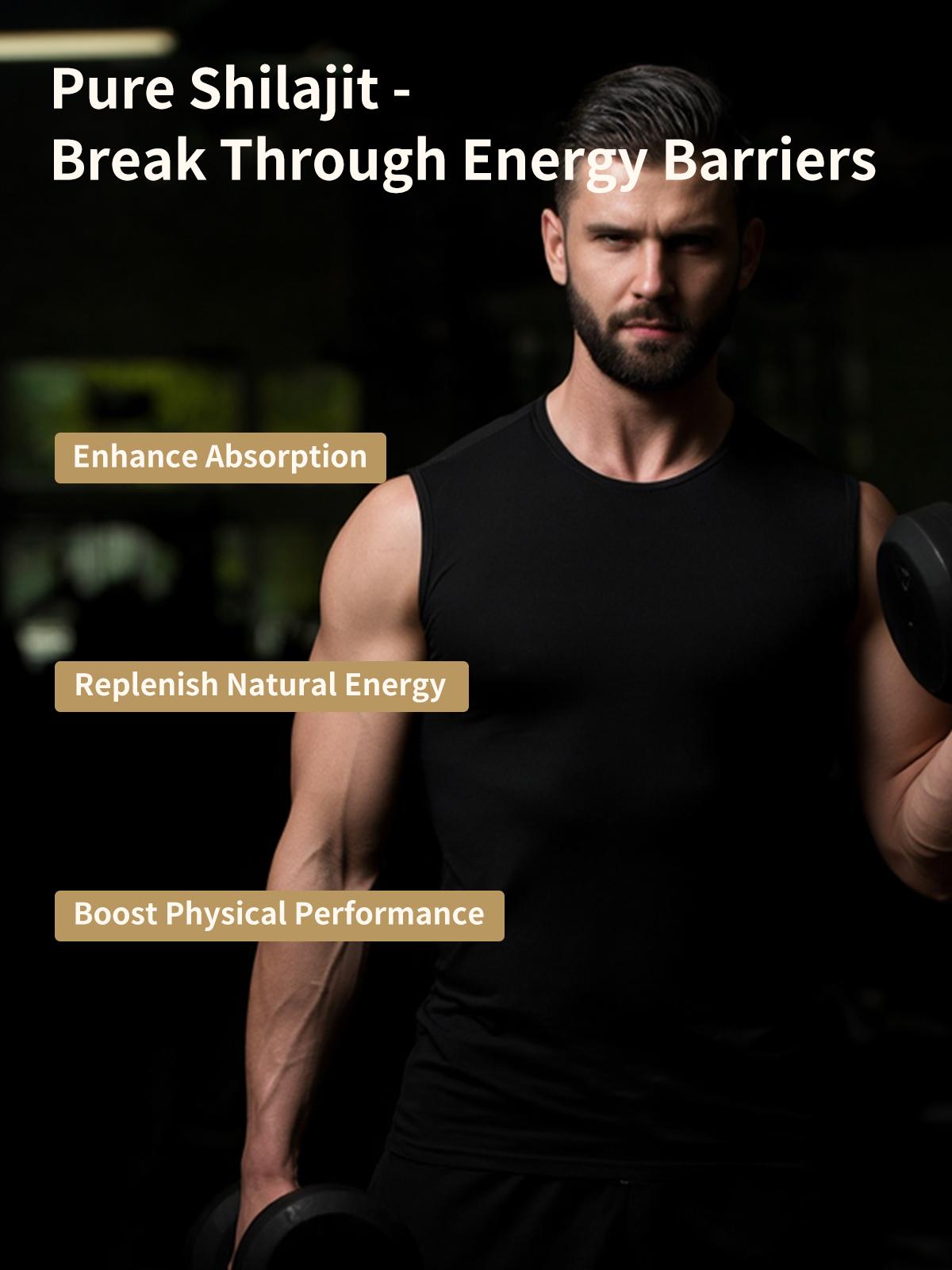 GUSUSA Pure Himalayan Shilajit Gold Gummies, Sugar-Free & Vegan, Sports Recovery Support for Athletes, Daily Fatigue Relief, 30 Count