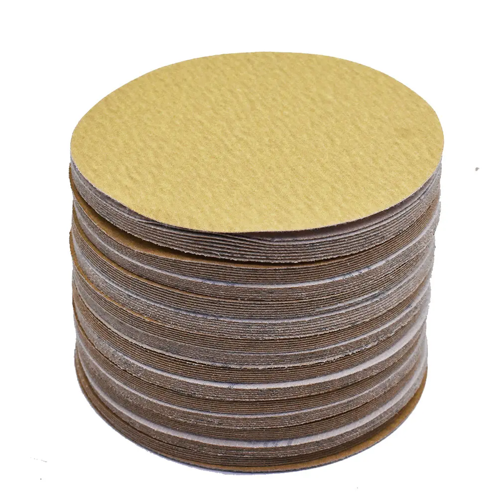 Findmall Heavy Duty Hook-and-Loop Sanding Discs, 5"/6" Sizes, 100-Pack Rolls, 60/80/120/180 Grit Aluminum Oxide Paper, for Resin, Wood, Hardware, Veneers, MDF, Particle Board, Lacquer, Father's Day Gift, Resin Finishing