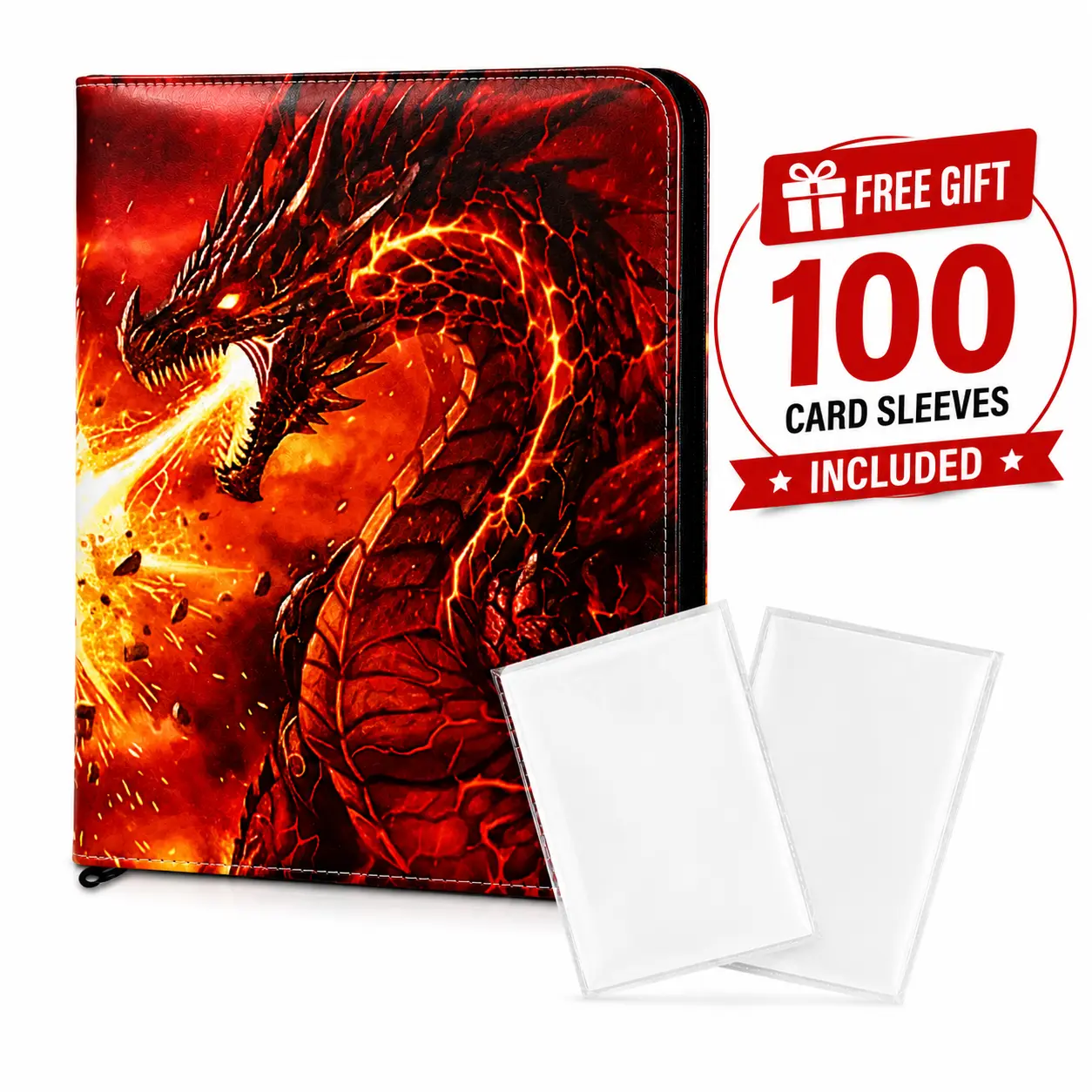 Tumbler 9-Pocket Trading Card Binder Holds 900 Cards, Top Loading Card Album with Zipper, Acid-Free Sleeves for Pokemon TCG Sports Cards