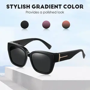 Polarized Over-Glasses Sunglasses with UV400 Tech & TAC Polarized Lenses for Sun Protection and Glare Reduction Black-Purple