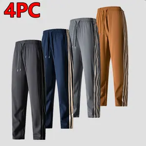 Men’s jogging pants for fitness, casual drawstring striped straight-leg long pants suitable for all seasons. Comfortable for home wear and casual outings; sporty fabric that is durable and wear-resistant. Ideal as a Christmas or Thanksgiving gift.