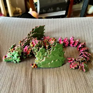 Articulated Holly Dragons | 3D printed plastic articulated Holly dragon fidget toy Decor Gift Multicolor