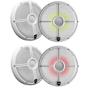 Wet Sounds - Two Pairs Of RECON 8-XWW-RGB 8" Coaxial Speakers w/ White XW Grilles, Integrated RGB LEDs