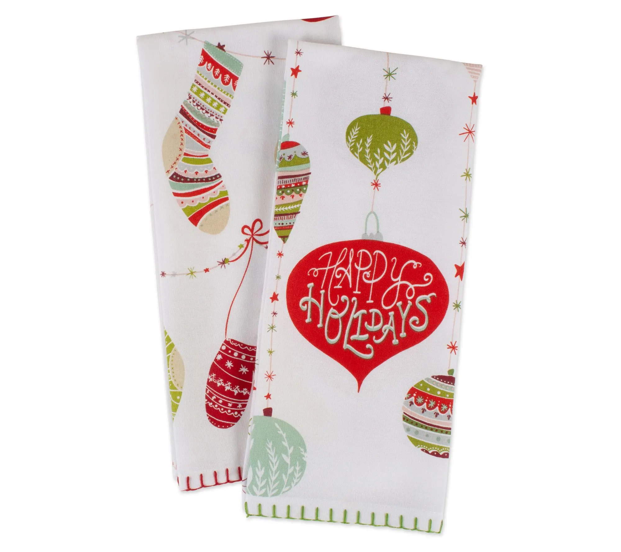 Design Imports Asst Xmas Trimmings Printed Kitchen Towel Set/2 Design Imports Asst Xmas Trimmings Printed Kitchen Towel Set/2
