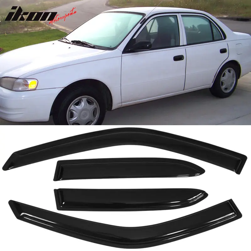 Window Visor for Toyota Corolla Sedan 1998-2002 Slim Style Acrylic 4Pc Set