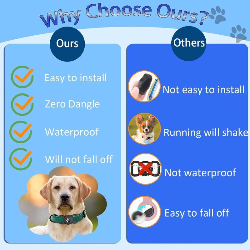 [Spring Deals] Tukio Waterproof Airtag Dog Collar Holder - Silicone Anti-Lost Protective Case for Apple Airtag/GPS Tracker(Find My for ios) Fits All Collar Widths Pet Gear