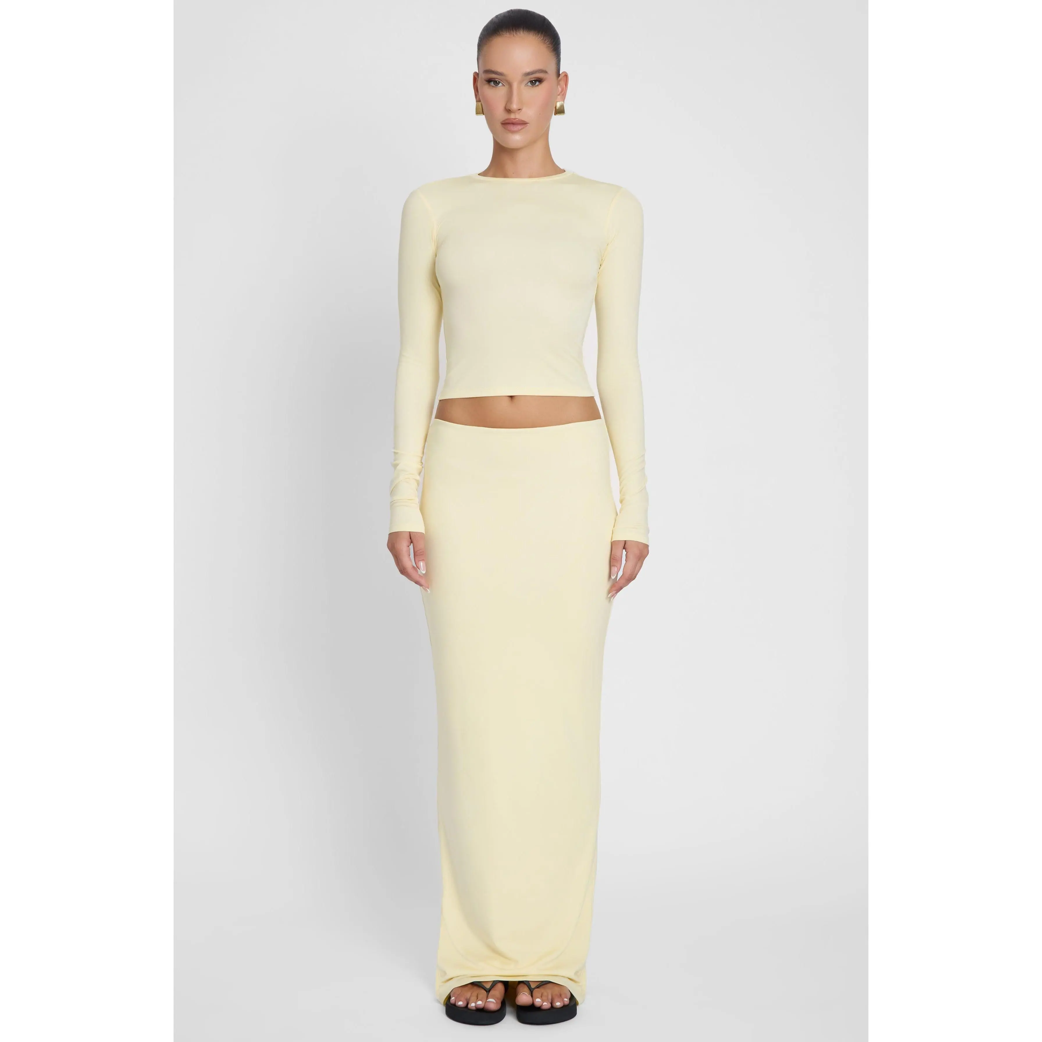 Everyday Jersey Maxi Skirt - Yellow