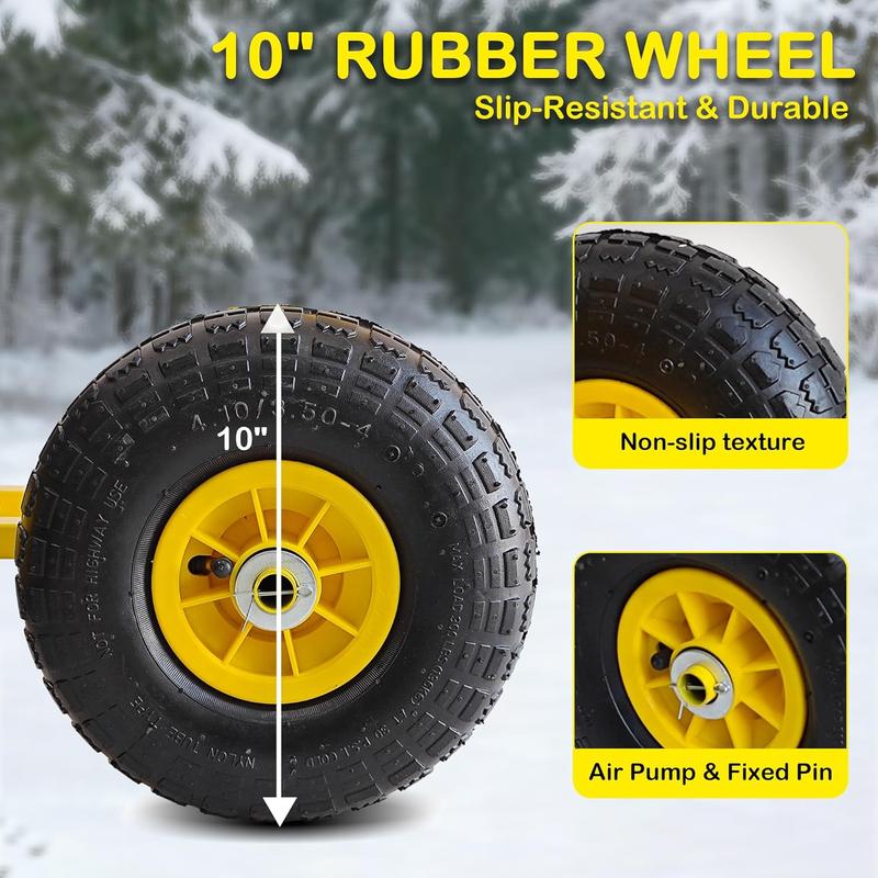 Heavy-Duty 29” Snow Shovel with 10” Pneumatic Wheels – 7-Position Adjustable Blade, Anti-Slip Handle, Snow Pusher for Driveway, Sidewalk & Doorway – Perfect VALENTINES, EASTER & Birthday Gift