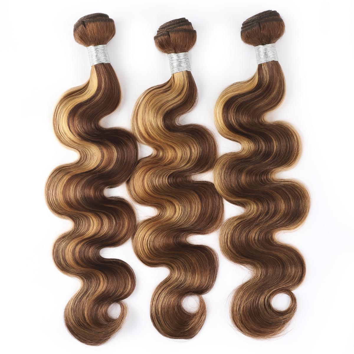 P4/27 Honey Blonde Highlight Hair Bundles Brazilian Body Wave Human Hair Weave 3 Bundles T1B/4/30 Body Wave Bundles
