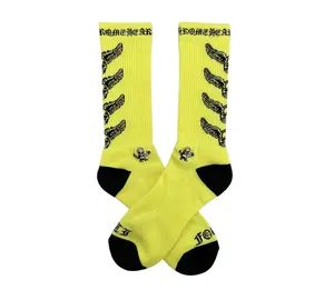 Chrome Hearts x Foti Mahalia Logo Socks Neon Yellow Black