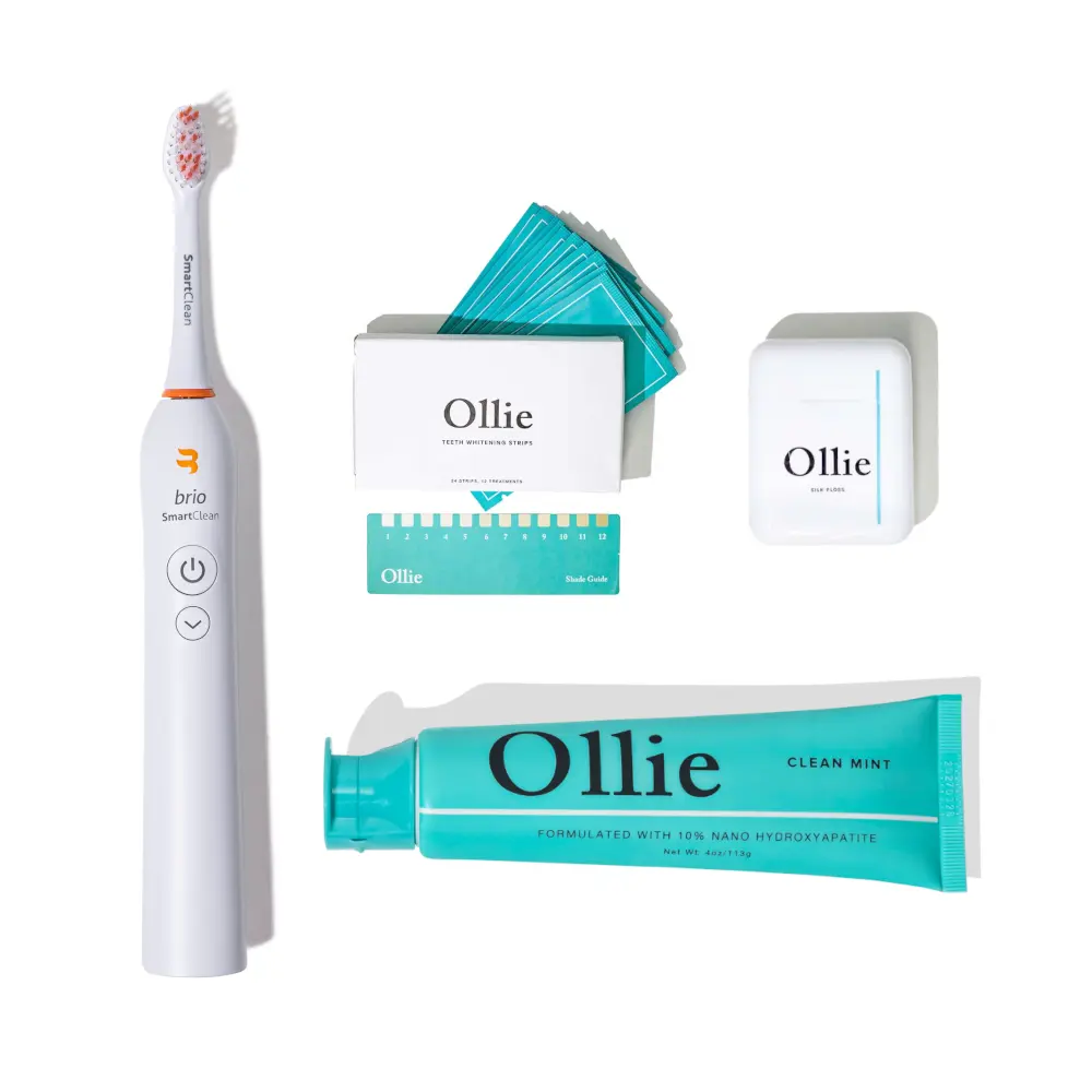 Ollie Brighter Smile Bundle | Sonic Electric Toothbrush, Whitening Kit & Hydroxyapatite Toothpaste Oral Care Set