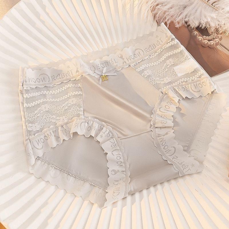 Women's Solid Satin Low Waist Panties, 6-Pack Soft Comfortable Breathable Lace Seamless Underwear, Suitable for Everyday Wear, All-Year Basic Casual Women's Briefs with Style Winter Clothing my christmas outfit Womenswear