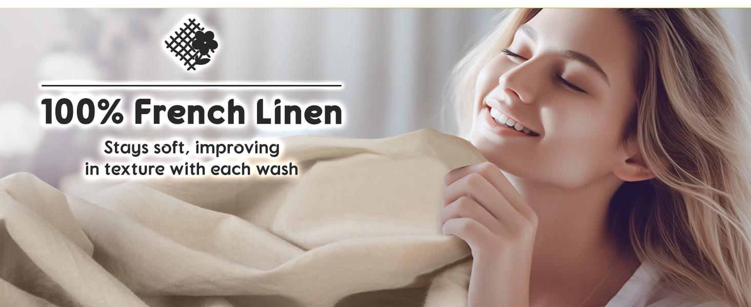 Shilucheng Natural Linen Sheet Set - French Flax Farmhouse Style Bedding, Anti-Tear, Breathable & Machine Washable 16 Inch Deep Pocket Comfortable Environmentally Friendly Shilucheng Natural Linen Sheet Set - French Flax Farmhouse Style Bedding, Anti-Tear, Breathable & Machine Washable 16 Inch Deep Pocket Comfortable Environmentally Friendly