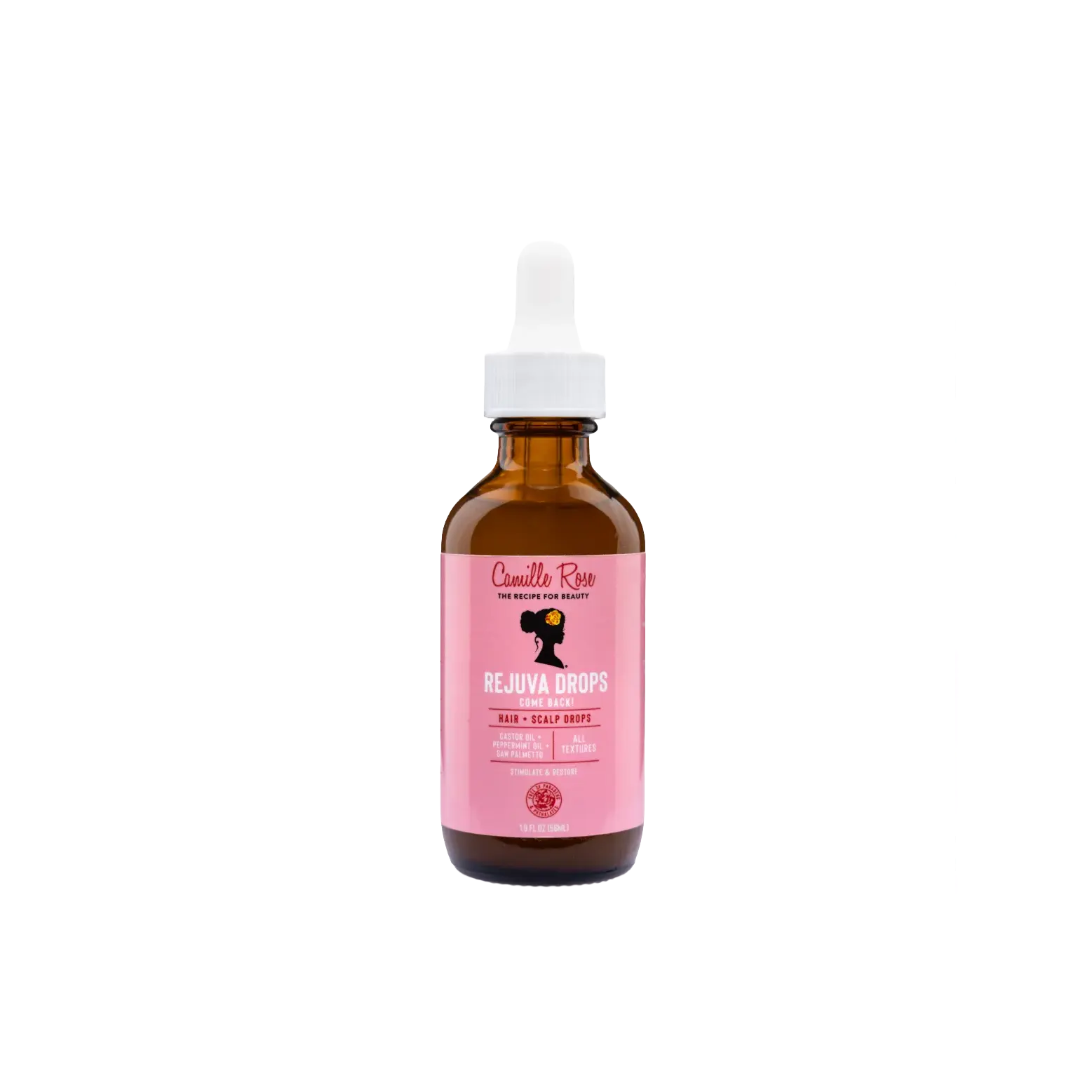 Camille Rose Rejuva Grow Back Drops Hair Growth Serum, 1.9 oz Castor Oil Serum with Peppermint, Nourishing Lightweight Treatment that Conditions Strands