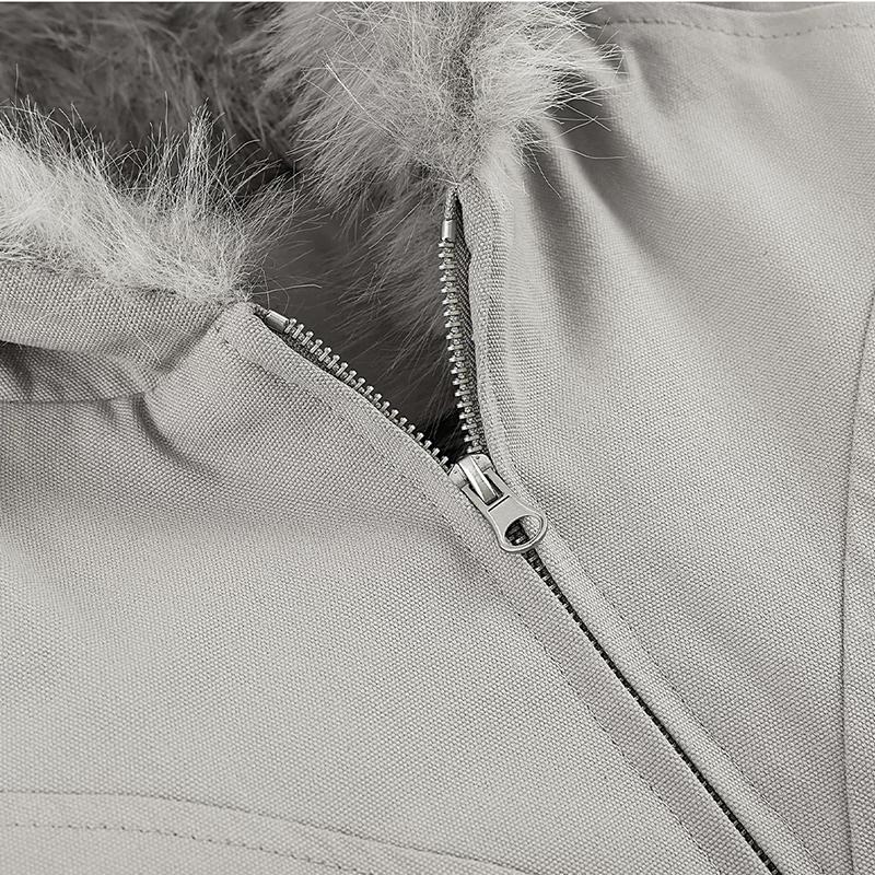 Men's Hooded Faux Fur Collar Jacket Winter Fashion Loose Thick Warm Coat Long Sleeve Menswear parker  coat   Casual Stylish