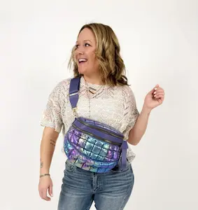 Iridescent Double Zipper Puffer Crossbody Bag {Multiple Colors!}