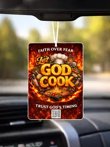 Let God Cook Car Air Freshener | Faith Over Fear Christian Freshie | Trust God’s Timing | Support God’s Building Billy