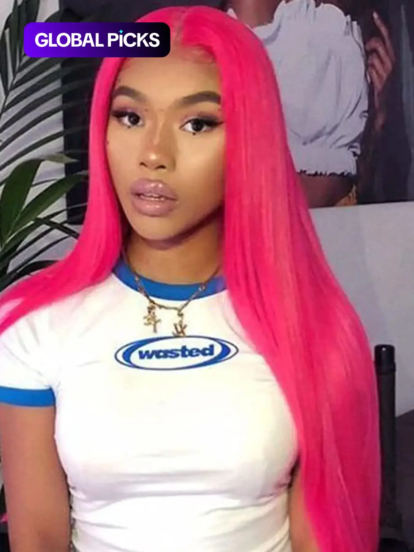 28-Inch Long Straight Lace Front Wig for Women, Fluffy Wig without Bangs, Synthetic Material, for Party, Anime or Costume Party, Colored Wig