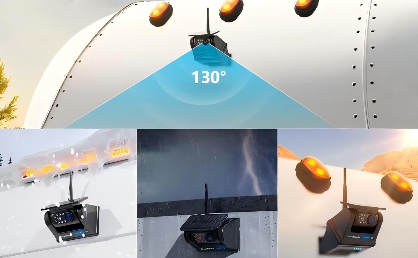 ConewVehicle WiFi Magnetic Solar Wireless Backup Camera,1080P HD Rear View for Truck/RV/Trailer/Car,24H Long Battery,Infrared Night Vision,Waterproof,Recording,Easy & Safe Parking