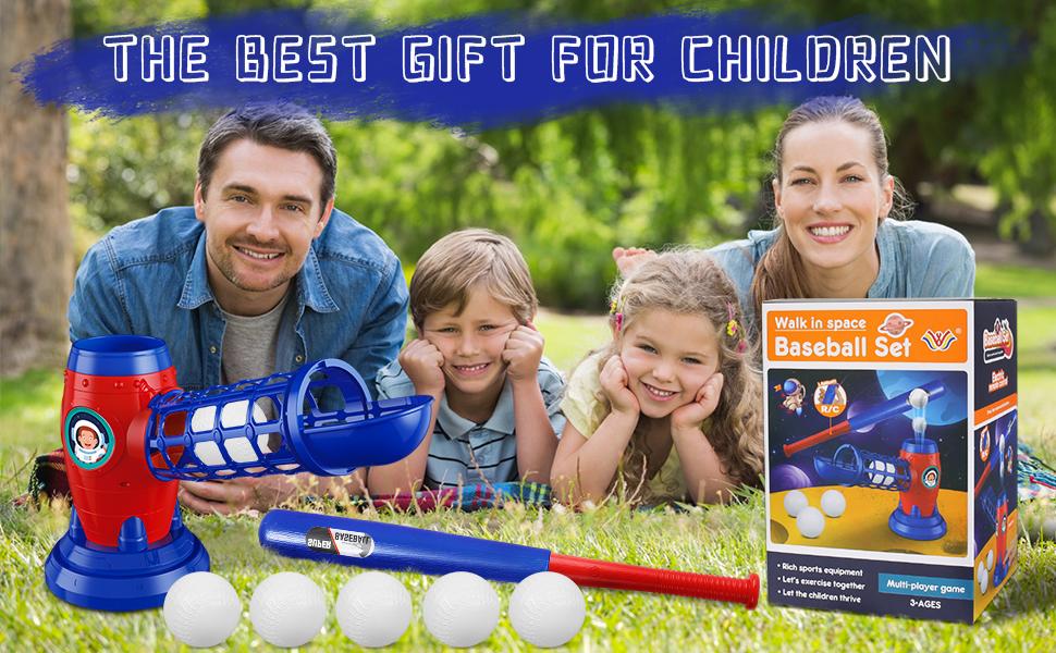 Kids Electronic Baseball Pitching Machine - Auth Pitching Machine with 5 Plastic Baseballs Included -Ages 3+ Perfect Holiday Gift