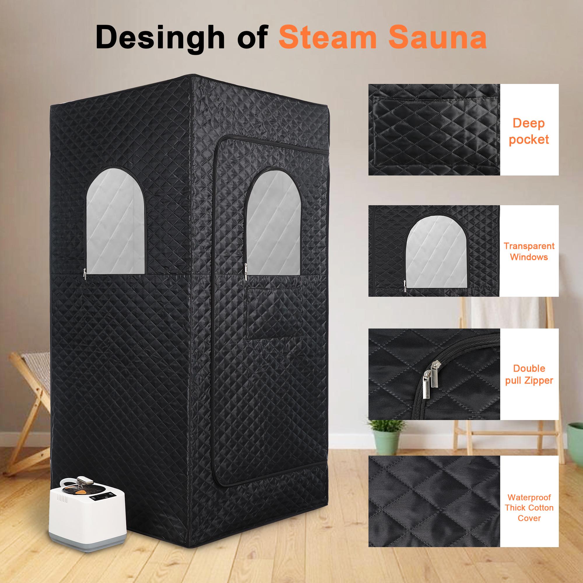 Upgraded 1200W Portable Home Steam Sauna Kit 3L Personal Sauna with Remote Control & Blue Chair for Relaxation Detoxification Upgraded 1200W Portable Home Steam Sauna Kit 3L Personal Sauna with Remote Control & Blue Chair for Relaxation Detoxification