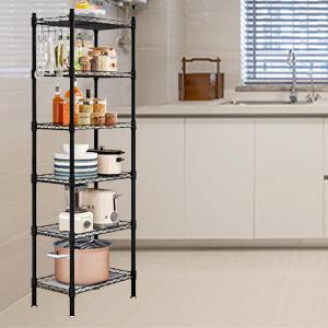 dealsforyoudays Shelf Metal Shelves 6 Tier Storage Rack Shelving Unit Organizer for Kitchen Laundry Garage Bathroom Pantry Closet Office