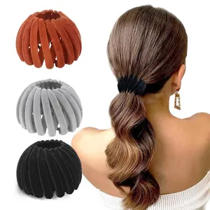 #SummerVibes Bird Nest Magic Hair Clip, Bohemian Style Ponytail Holder, Velvet Hair Clips, Expandable Ponytail Holders, Hair Accessories for Women