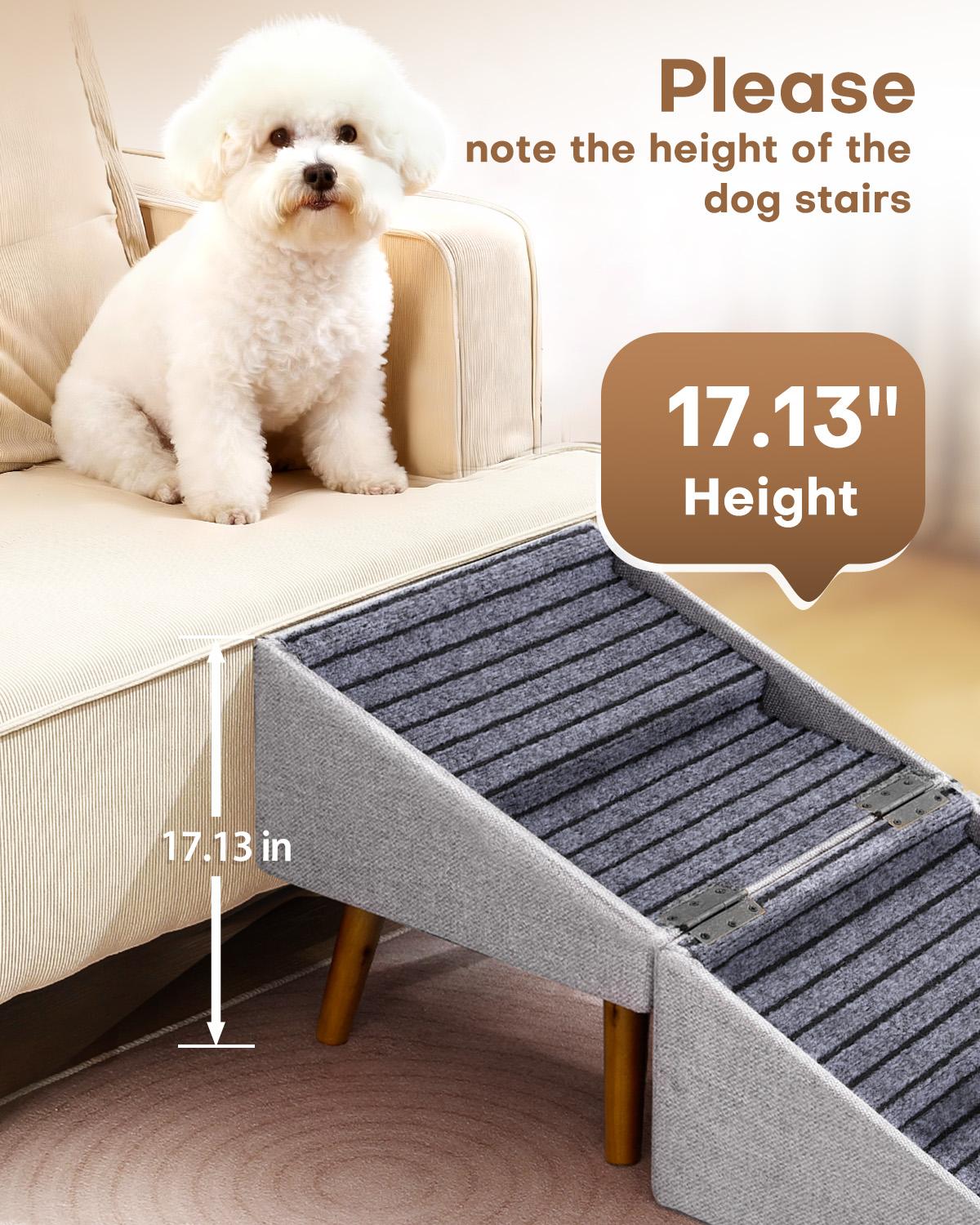 17-Inch Dog Ramp Stairs Ottoman for Senior Dogs