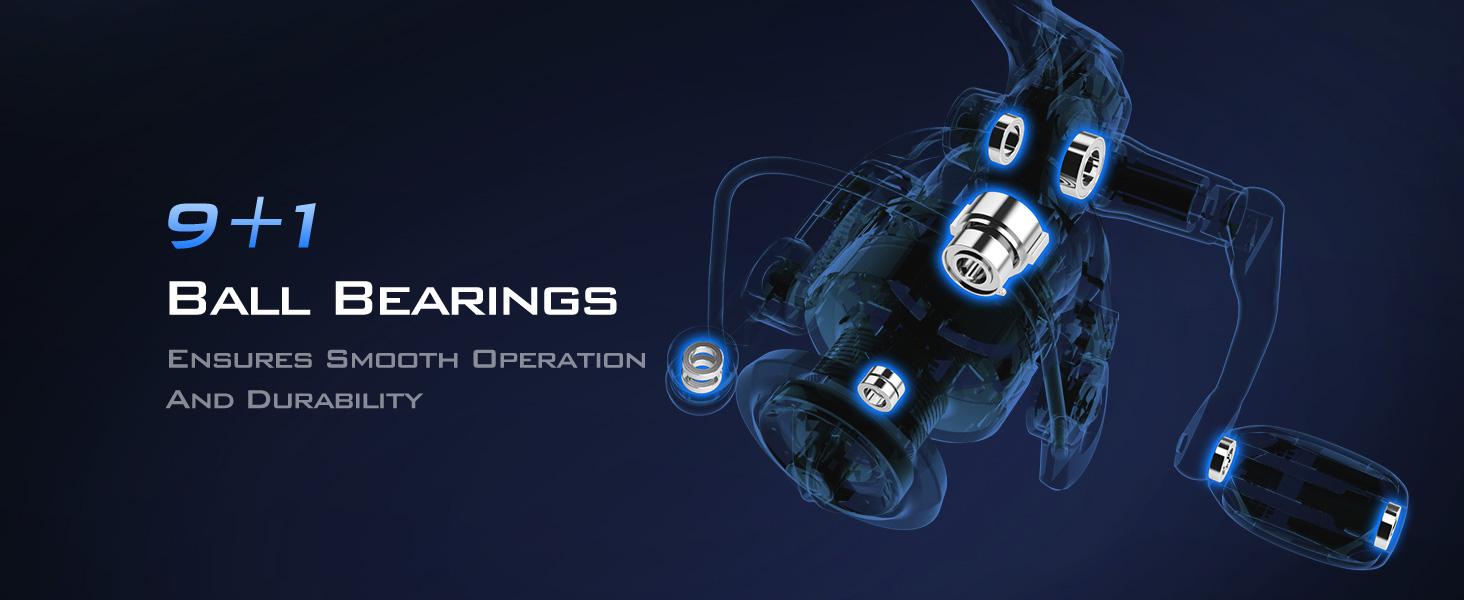 KastKing Centron & Centron Lite Spinning Reels, Size 500 is Perfect for Ice Fishing, Up to 17.5Lbs Max Drag, 5.2:1 Gear Ratio, Ultra Smooth Powerful, CNC Aluminum Spool, 9+1 BB Light Weight Centron Spinning Reels