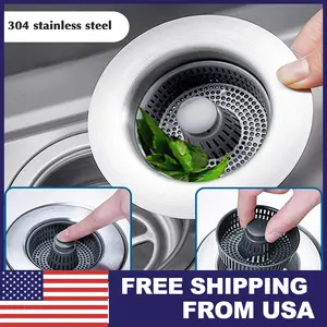 Upgraded Sink Drain Strainer with Anti-Clogging Design, Kitchen Sink Odor Filter and Core Bounce Technology, Durable & Easy-to-Clean for Home Use