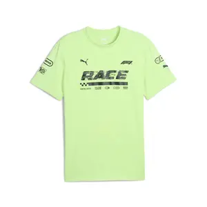 PUMA Mens F1 Graphic Ringer Crew Neck Short Sleeve Casual Tops Casual - Green