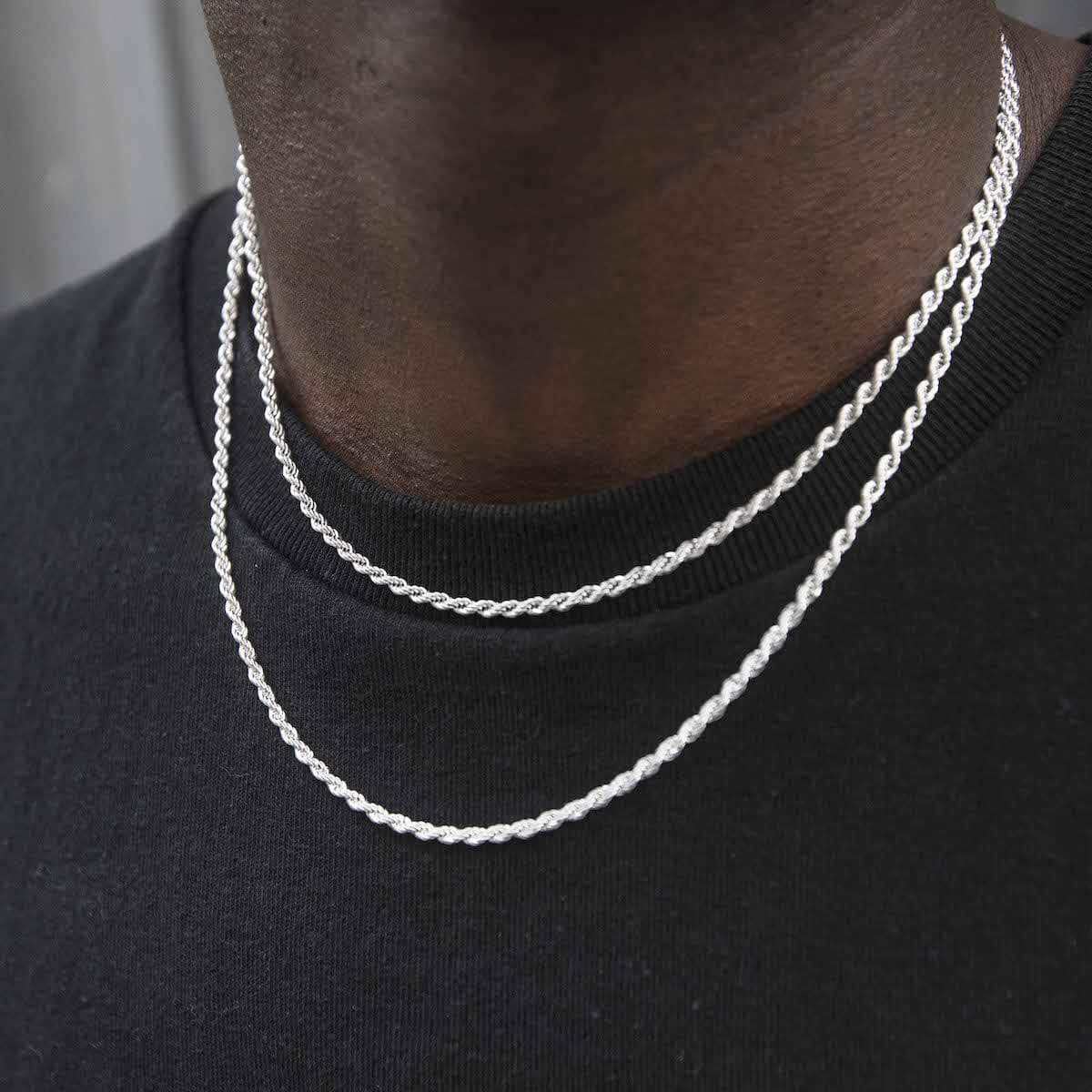 Men's Necklace, 3mm Men's Chain Necklace, Suitable for Men, Women 18-24 Inch Necklaces
