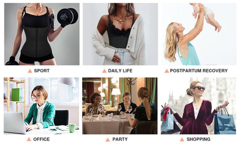 FeelinGirl Women Corset Vest Cincher Trimmer  Sport Girdle with Steel Bones Workout Shapewear with Adjustable Shoulder Strap Trainer Waist Trainer