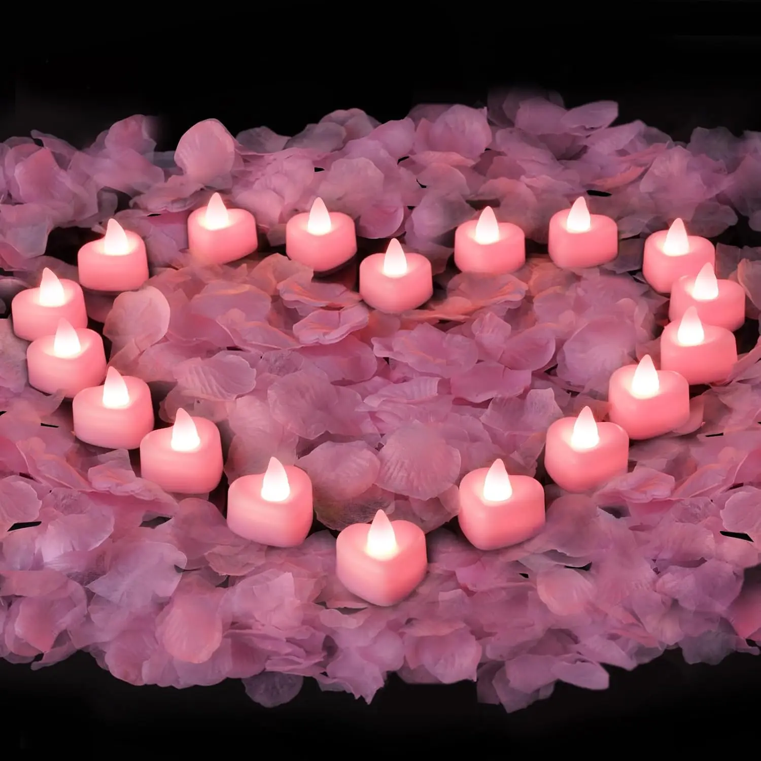 PLUS-100 Pcs Pink Candles + 6000 Pcs Pink Petals