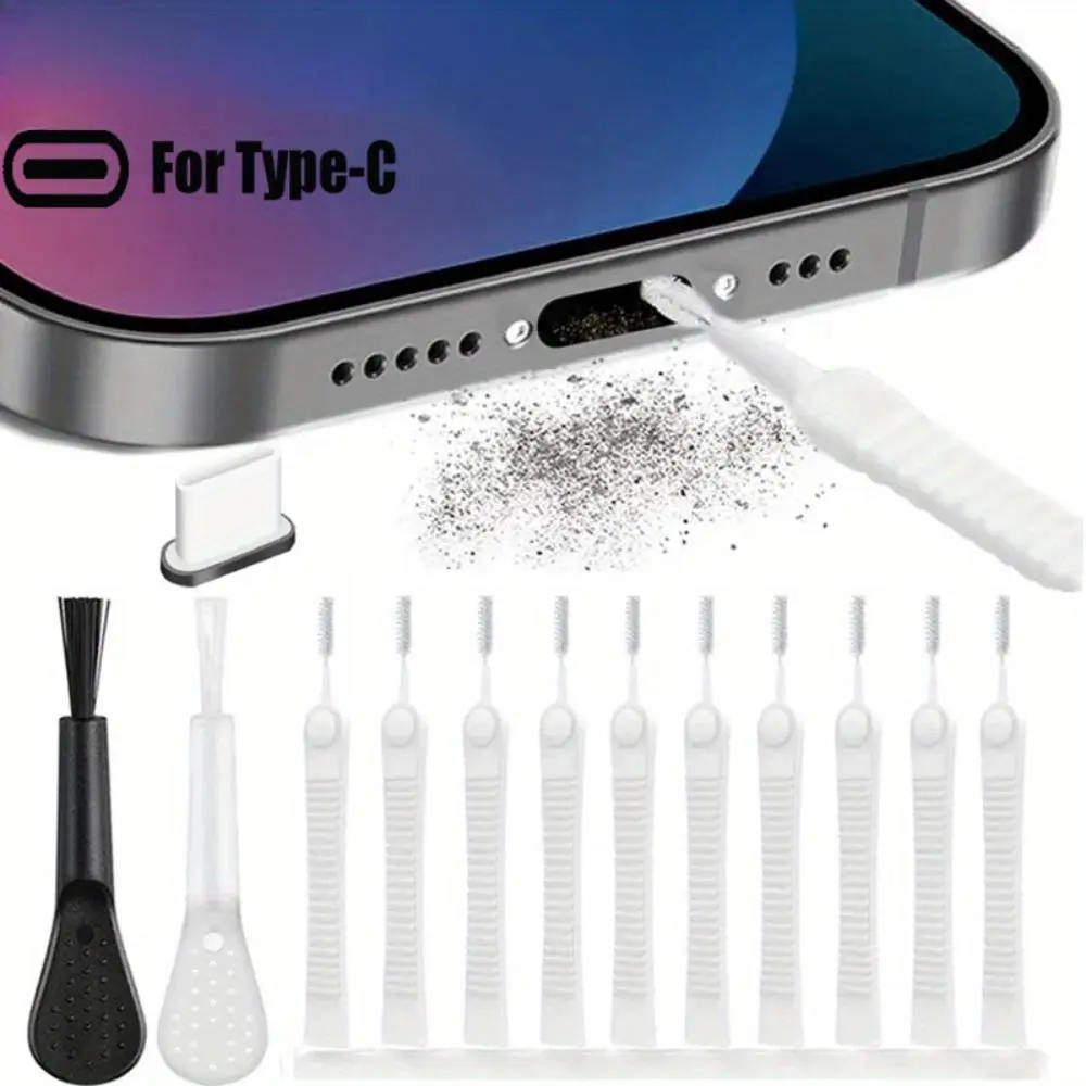 Mobile Phone Speaker Dust Removal Cleaner Tool Kit, Phone Charging Port Dust-proof Cleaning Brush, Phone Accessories for Smartphones, iPhone Xiaomi Samsung Type-C Devices