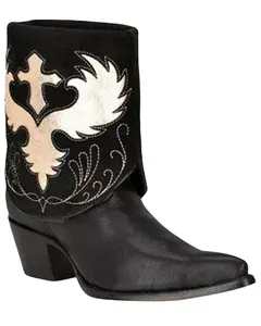 Corral Women's Wing And Cross Convertible Western Booties Snip Toe - C3930