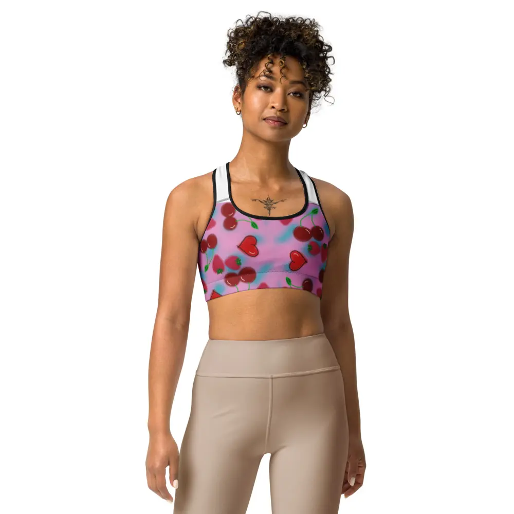 Women's Cotton Candy Sports Bra - Supportive Racerback, Scoop Neckline, Moisture-Wicking, Workout Daily Wear for Yoga & Daily Workouts