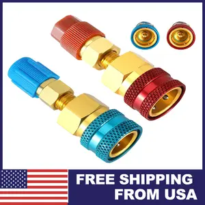 R1234YF to R134A Adapter Kit Quick Couplers High/Low Side Conversion for Car A/C