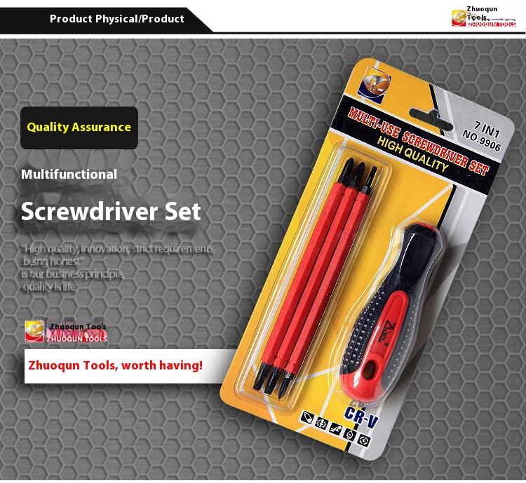 4-in-1 Electrician's Multi-Function Screwdriver Set Dual-Head Insulated Electrician's Screwdriver