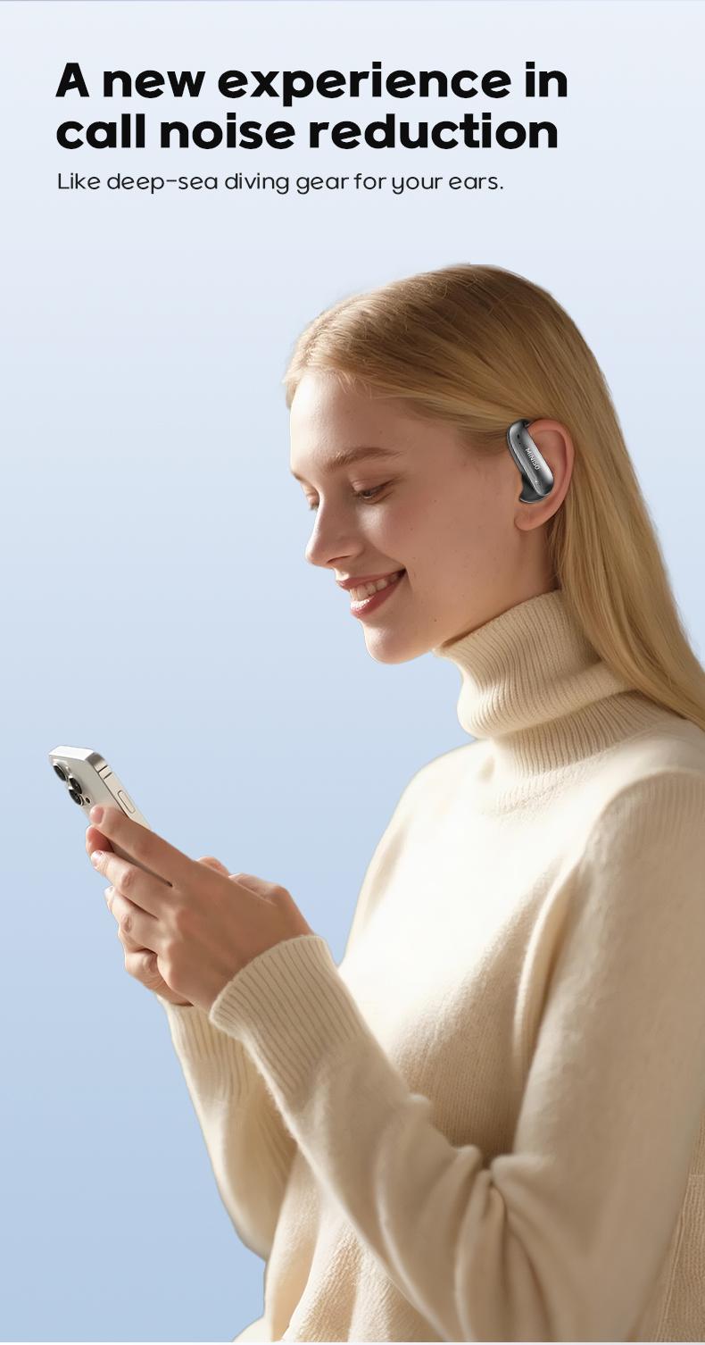 MINISO MS210 Wireless Earbuds Bluetooth Headphones with Zero Gravity Titan-Ohrhaken-Design, Sound, 145H Playtime Wireless Earphones Headset Bluetooth 6.0, IPX5 Waterproof & Welding Resistant, Ideal for Travel & Electronic Gifts for Men Stereo Audio