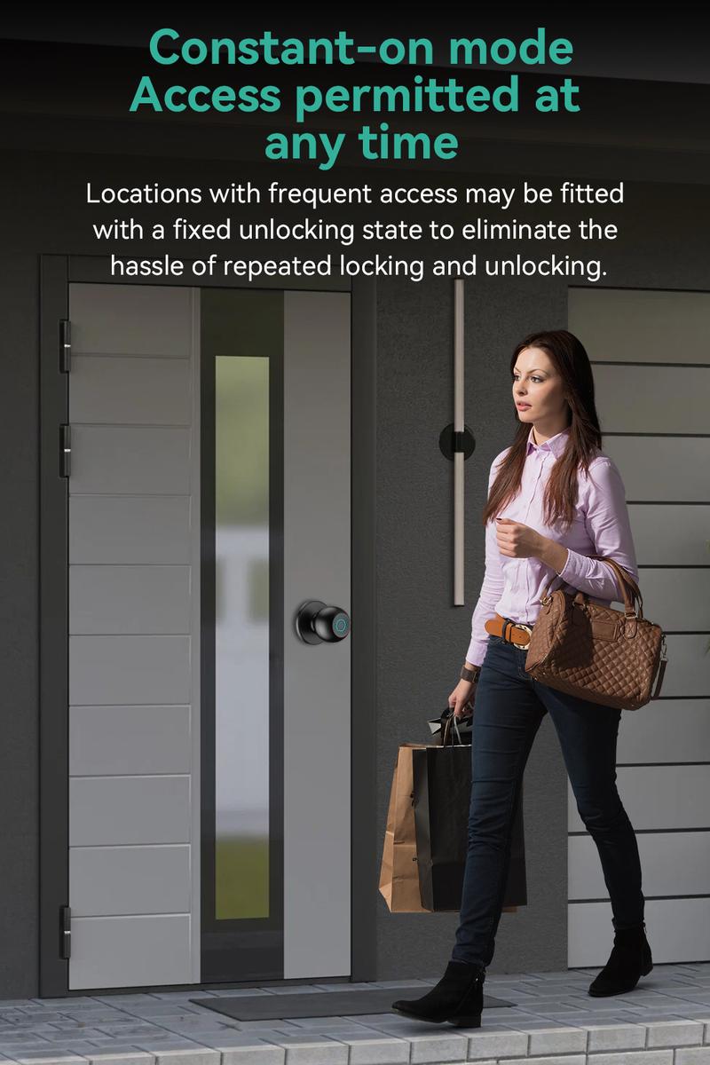 Smart Fingerprint Door Knob Keyless Entry 3-in-1 Biometric Knob Lock APP Control Bedroom Home Privacy